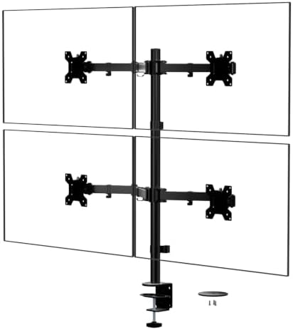 WALI Quad Monitor Desk Mount for 13-32 inch Computer Screens, 22lbs per Arm by WALI