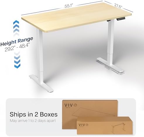 VIVO Light Wood 55 x 28 in Standing Desk, DESK-KIT-1W55C - Image 3