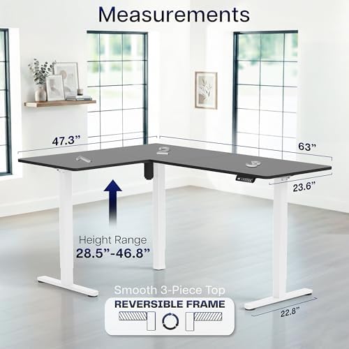VIVO Black 63 x 47 in Corner Standing Desk, DESK-E3CTWB-47 - Image 5