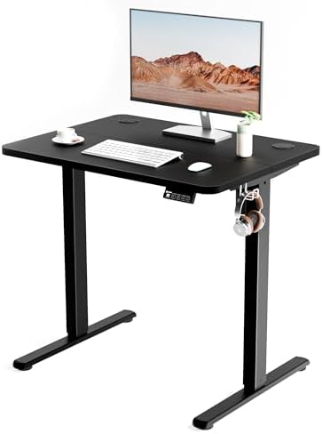 Small Standing Desk, 32"x24" Height Adjustable Sit-Stand Office, Black by ERGOMAKER