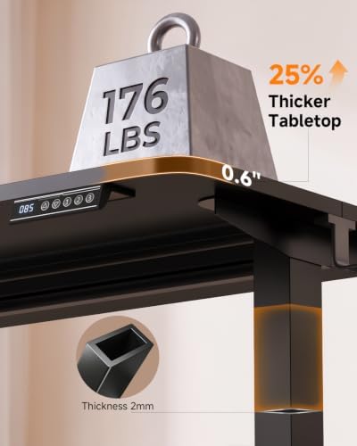 Standing Desk, 48 × 24 Inches Electric Height Adjustable, Home Office - Image 4