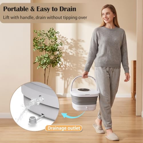 Collapsible Foot Spa Bath Massager with Heat, Automatic Motorized Massage Rollers, Fast PTC Heating, Bubble Jets, LCD Touch Control, 10–60 Min Timer, Epsom Salt Ready, Fits Men’s Size 16 - Image 6