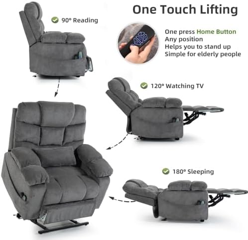 500lbs Heavy Duty Power Lift Recliner for Tall Man 6'5" Extended Footrest - Image 5