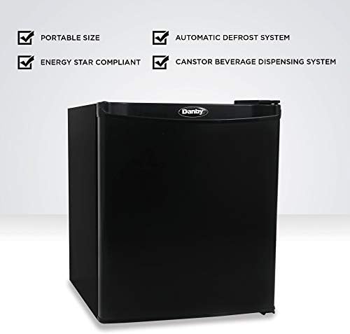 Danby DAR010A1BDB 1 Cu.Ft. Mini Fridge, For Desks, Work From Home Office, Bedroom, Bathroom, Small Compact Refrigerator In Black With Ultra Quiet Silencer - Image 3