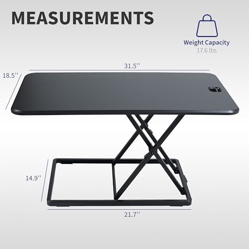 VIVO Black 32 in Single Top Standing Desk Converter, DESK-V032J - Image 3