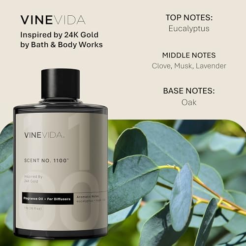 VINEVIDA [16 Fl Oz] Scent NO. 1100 Fragrance Oil for Cold Air Diffusers, Aromatic Notes of Eucalyptus, Lavender & Musk Essential Oils for Diffuser Oil Refill & Air Freshener Room Spray - Image 2