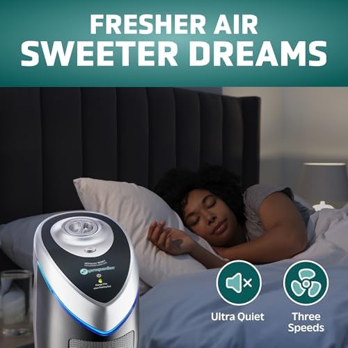 GermGuardian HEPA Air Purifier - Large Room Air Purifier for Bedroom, Office, Dorm, and Home - Filters Pet Dander, Dust, Pollen, Smoke, Scents - AC48252PK - 22" Tower - Gray - 2-Pack - Image 5