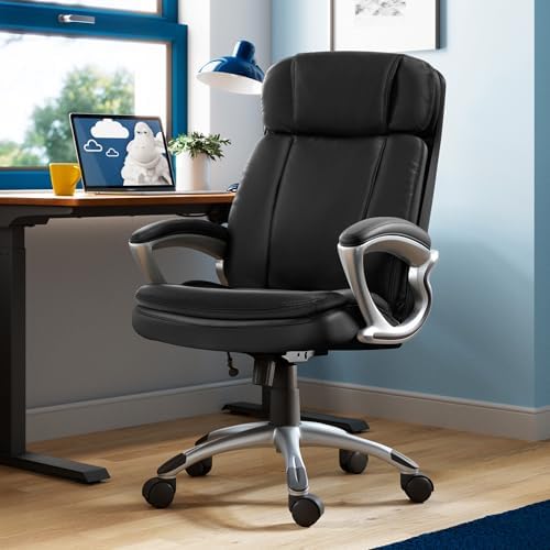 Serta Ergonomic Big and Tall Executive Office Chair Lumbar Support, Leather - Image 2