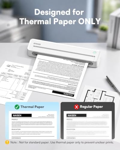 D90E Inkless Portable Thermal Printer with Case – 8.5" x 11", White - Image 4