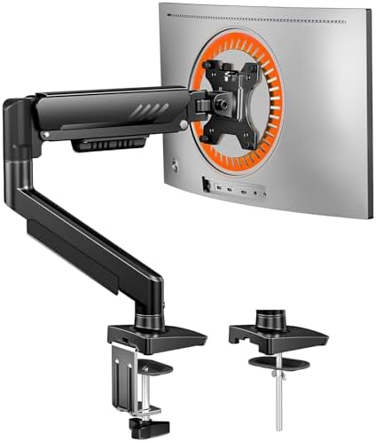 ErGear Single Monitor Arm, Fully Adjustable Monitor Mount for 13–34 Inch Screens, Fast Install Computer Monitor Stand with Tool-Free VESA Mount, Cable Management, Holds 19.8 lbs, Max VESA 100x100mm by ErGear