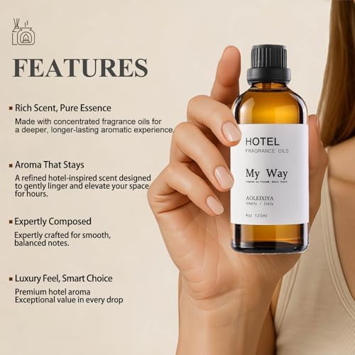 My Way Diffuser Oil Waterless Hotel Essential Oils for Diffusers for Home Inspired by The 1 Hotel Miami Scent - Premium Hotel Collection Diffuser Oil - 4 Fl Oz (Pack of 1) - Image 6