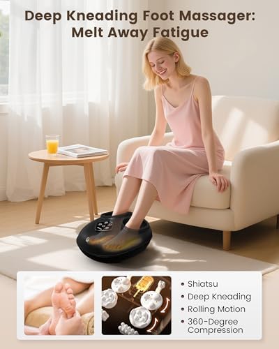 COMFIER FSA Eligible Foot Massager with Heat, HSA Eligible Shiatsu Foot Massager Machine for Plantar Fasciitis, Kneading & Compression for Neuropathy Pain, Fits up to Size 14, Gift for Mom - Image 2
