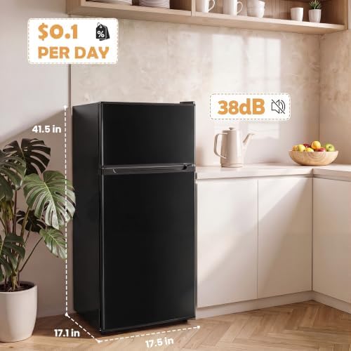 Manastin 4.5 Cu.Ft 2-Door Mini Fridge Freezer, 2-Piece Set for Dorm/Office - Image 4