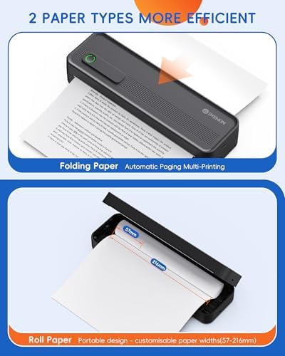A41 Bluetooth Thermal Printer, Portable Inkless Printer for Travel Supports 8.5 x 11 Inch Paper, Small Mobile Printing Device Ideal for Office, School, Home - Image 3