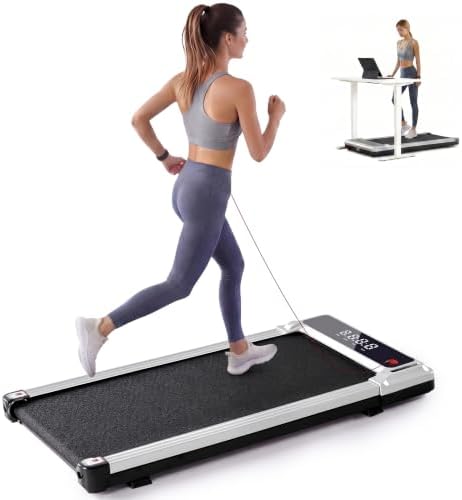Foldable Walking Pad Treadmill for Home Office with Handle Bar, 3-in-1 Portable Treadmill Under Desk, Low Noise Operation, Remote Control & LED Display, Black by Relaxinsideexploreoutside