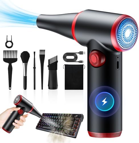 ATEngeus Air Duster, Stepless Speed Compressed Air Duster with LED Light by ATEngeus