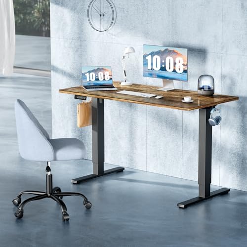 DUMOS 55 Inch Electric Standing Desk, Memory Adjustable Home Office Desk - Image 4