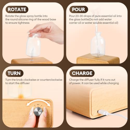 Glass Waterless Essential Oil Diffuser Upgraded, Nebulizing diffusers - Image 5
