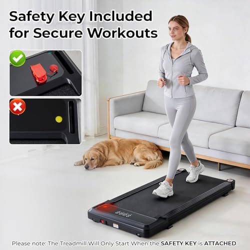 Foldable Walking Pad Treadmill for Home Office with Handle Bar, 3-in-1 Portable Treadmill Under Desk, Low Noise Operation, Remote Control & LED Display, Black - Image 6
