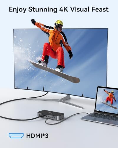 Selore 3 HDMI Docking Station Triple Monitor Docking Station 3 Monitors - Image 4