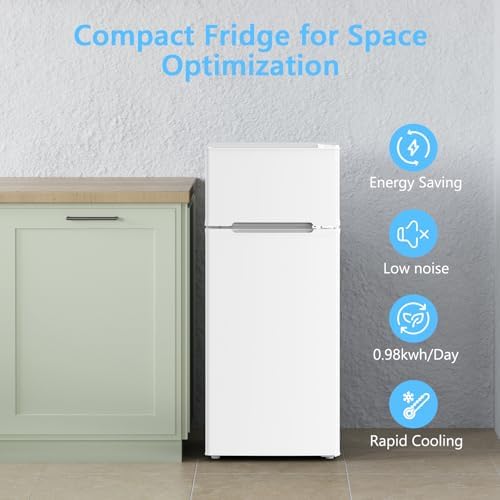 COWSAR 4.5 Cu.Ft Mini Fridge With Freezer for Bedroom Office, White - Image 6