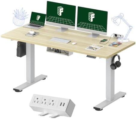 FLEXISPOT EN2 60"x24" Whole-Piece Standing Desk with Power Strip by Unknown
