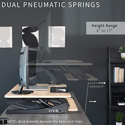 VIVO Real Bamboo 42 in Standing Desk Converter, DESK-V000VLO - Image 5