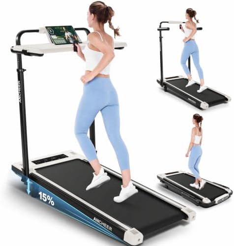 ANCHEER Walking Pad with 15% Incline, Foldable Treadmill with Handle & Desk by YourHealthyLifestyle