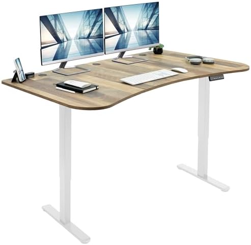 VIVO Reclaimed Wood 60 x 24 in Standing Desk, DESK-KIT-E2W1P by VIVO