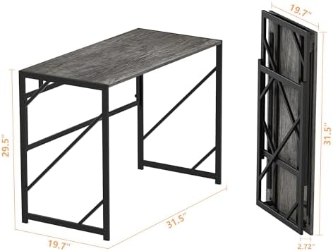 Elephance Folding Desk Writing Computer Desk for Home Office No-Assembly - Image 3
