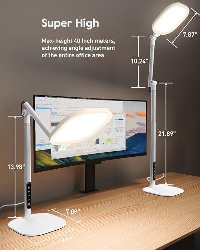 LitONES Tall LED Desk Lamps Home Office, Edge-Lit Eye-Care, 50 Light Modes - Image 6