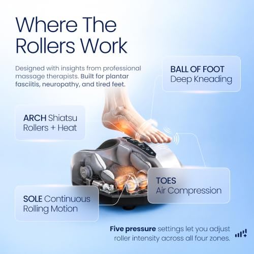 MIKO Shiatsu Foot Massager with Heat for Neuropathy & Plantar Fasciitis - Image 2
