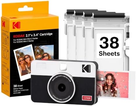 KODAK Mini Shot 2 Retro 2x3 Instant Camera, Photo Printer, 38 Sheet, White by Unknown