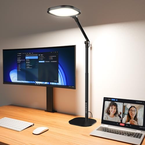 LitONES Tall LED Desk Lamps Home Office, Edge-Lit Eye-Care, 50 Light Modes by LitONES
