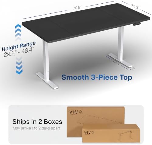 VIVO Black 71 x 36 in Standing Desk, DESK-KIT-1W7B-36 - Image 3