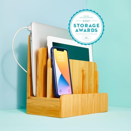 Great Useful Stuff G.U.S. Multi-Device Charging Station Dock & Organizer - Multiple Finishes Available. for Laptops, Tablets, and Phones - Strong Build, Eco-Friendly Bamboo - Image 4