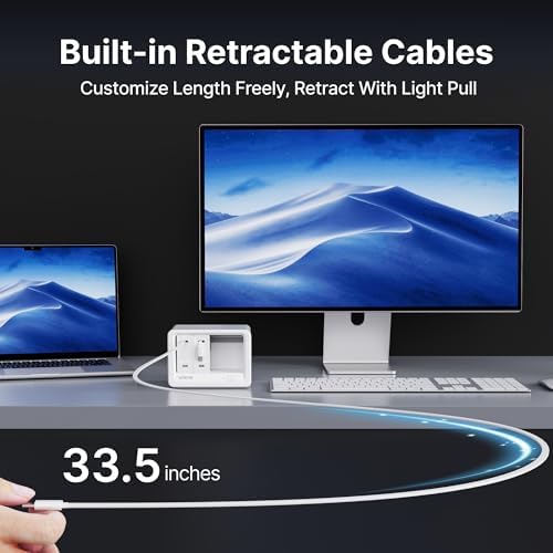 Gitryin 11-in-1 Desktop Charging Station, 120W USB Retractable GaN Charger - Image 5