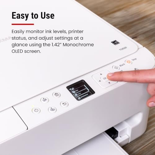 Canon PIXMA TS6520 Wireless Color Inkjet Printer, Duplex Printing, Copier/Scanner, 1.42" OLED Display, Compact, White - Image 4