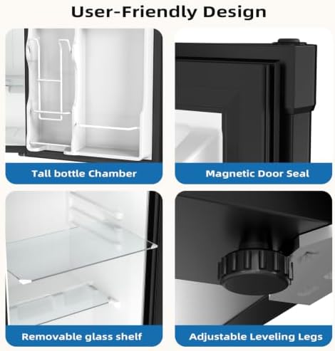 Antarctic Star 3.2 Cu.Ft. Compact Refrigerator,Single Door Mini Fridge with Adjustable Thermostat,Low noise for Apartment,Dorm,Office,BLACK - Image 3
