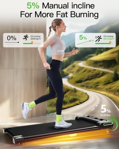 FINEHORSE Walking Pad with 13% Auto Incline, Under Desk Treadmill for Home - Image 2