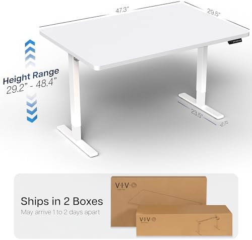 VIVO White 48 x 30 in Standing Desk, DESK-KIT-1W5W - Image 3