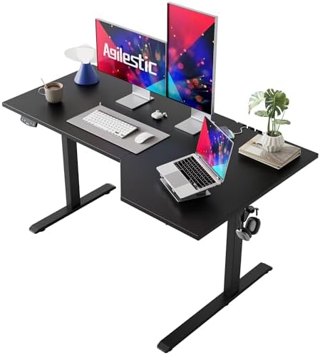 Agilestic 55 x 32 Inch Corner L Shaped Electric Standing Desk, Black by Agilestic