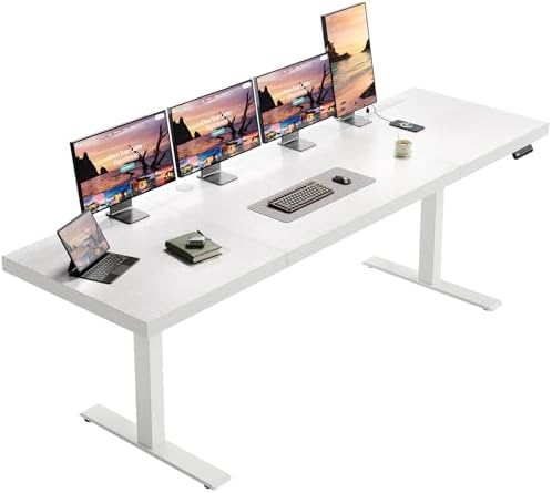 OffiGo 79 Inch Executive Electric Standing Desk Height Adjustable, White by OfficeGo-ForHomeOfficeWork