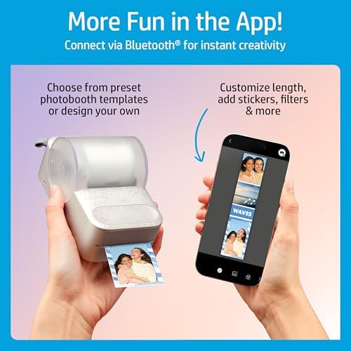 HP Sprocket Panorama Instant Portable Color Label & Photo Printer (Grey) Gift Bundle with case, Zink roll, Photo Album, Markers, Stickers and Frames - Image 5