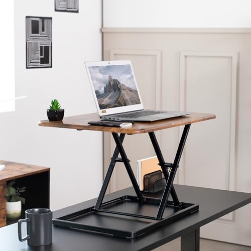 VIVO Vintage Brown 26 in Single Top Standing Desk Converter, DESK-V001JN - Image 2