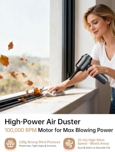 REWONDER Cordless Car Vacuum Cleaner & Blower Portable Handheld Mini Vac High Power - Image 4