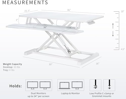 VIVO White Dry Erase 36 in Desk Converter, DESK-V036KWE - Image 3