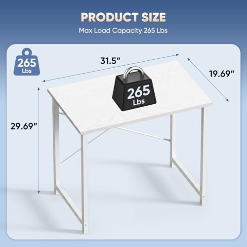 DUMOS 32 Inch Small Computer Desk, Gaming Desks for Home Office Bedroom - Image 3