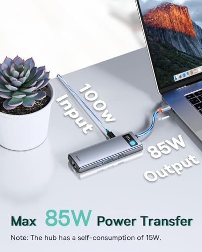 Baseus Laptop Docking Station Dual Monitor 9 in 1 USB C Hub up to 4K@120Hz - Image 5
