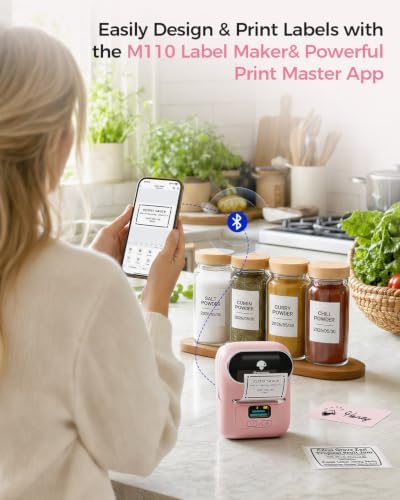 Phomemo M110 Label Maker with 3 Tapes, Bluetooth Portable Thermal Printer - Image 4